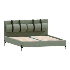 Zeleni tapecirani krevet s podnicom 90x200 cm Tulsa – Ropez