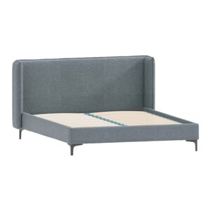 Plavi tapecirani krevet s podnicom 90x200 cm Basti – Ropez