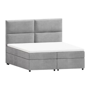 Svijetlo sivi boxspring krevet s prostorom za odlaganje 160x200 cm Rico – Ropez