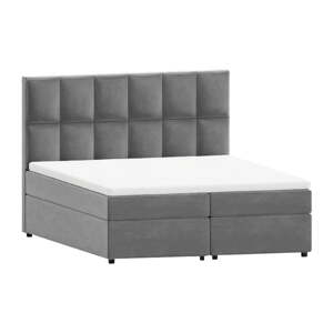 Sivi boxspring krevet s prostorom za odlaganje 180x200 cm Flip – Ropez