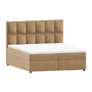 Oker žuti boxspring krevet s prostorom za odlaganje 160x200 cm Flip – Ropez