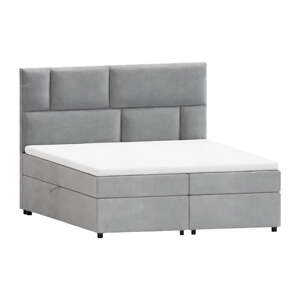 Svijetlo sivi boxspring krevet s prostorom za pohranu 140x200 cm Lola – Ropez
