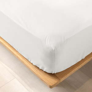 Bijela plahta s gumom od organskog pamuka 140x190 cm Biolina – douceur d'intérieur