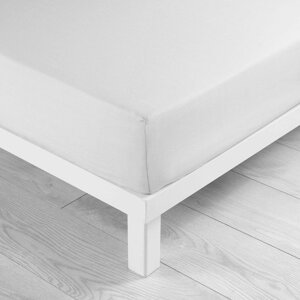 Bijela plahta s gumom od mikrovlakana 90x190 cm Oscar – douceur d'intérieur