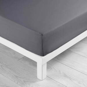 Antracitno siva plahta s gumom od mikrovlakana 140x190 cm Oscar – douceur d'intérieur