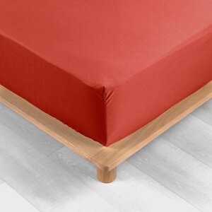 Ciglasta plahta s gumom od pamučnog perkala 180x200 cm Percaline – douceur d'intérieur