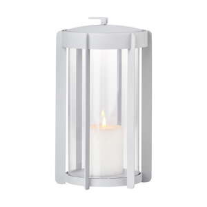 Svijetlo siva LED lanterna s USB (visina 25 cm) Firefly – Zone