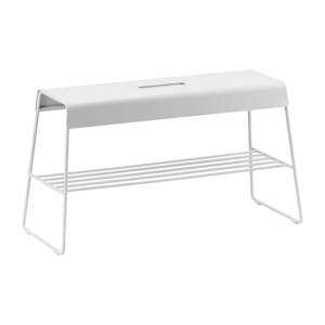 Bijeli metalni ormarić za cipele s klupom A-Bench – Zone