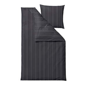 Antracitno siva posteljina za krevet za jednu osobu od damasta 140x200 cm Noble – Södahl