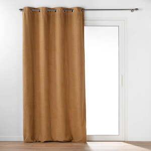 Smeđa zavjesa od boucle tkanine 140x240 cm Wooly – douceur d'intérieur