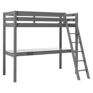 Sivi podignuti dječji krevet od masivnog bora 90x200 cm PINO – Vipack