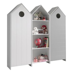 Bijela/svijetlo siva otvorena dječja garderoba 173x171,5 cm CASAMI – Vipack