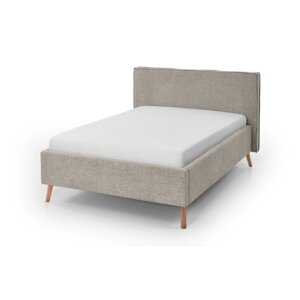 Krem tapecirani bračni krevet s prostorom za pohranu s podnicom 140x200 cm Riva – Meise Möbel