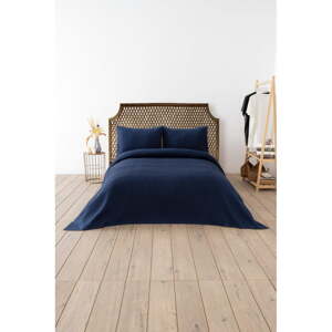 Tamno plavi prekrivač 200x220 cm Waffle – Mijolnir