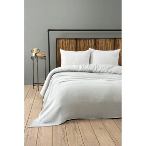Svijetlo sivi prekrivač od muslina 220x250 cm Muslin – Mijolnir