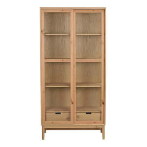 Vitrina u dekoru hrasta s kliznim vratima u prirodnoj boji 100x203 cm Hazelton – Rowico