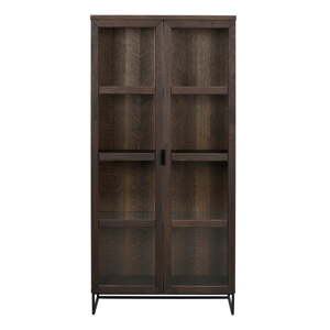 Smeđa vitrina od punog hrasta 95x195 cm Everett – Rowico