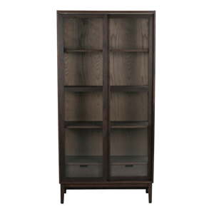 Smeđa vitrina u dekoru hrasta s kliznim vratima 100x203 cm Hazelton – Rowico