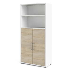 Bijela/u prirodnoj boji modularna biblioteka u dekoru hrasta 89x189 cm Prima – Tvilum
