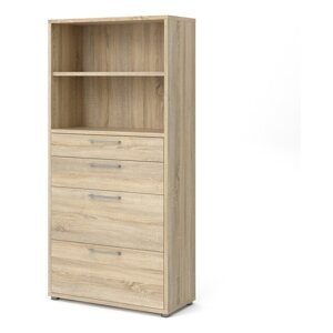 Modularna biblioteka u dekoru hrasta u prirodnoj boji 89x189 cm Prima – Tvilum