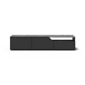 Crna TV komoda u betonskom dekoru 180x38 cm Verone – TemaHome
