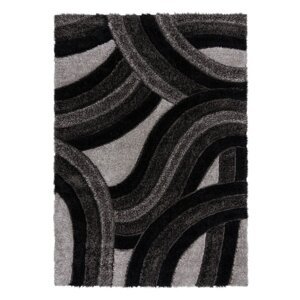 Crni/sivi ručno rađen tepih od recikliranih vlakna 120x170 cm Velvet – Flair Rugs