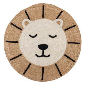 Juten dječji tepih u prirodnoj boji 100x100 cm Leo Lion – Flair Rugs