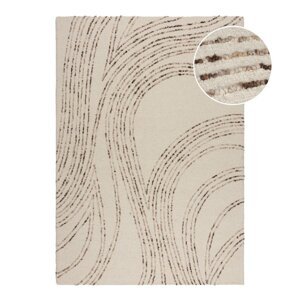Smeđi/krem vunen tepih 80x150 cm Abstract Swirl – Flair Rugs