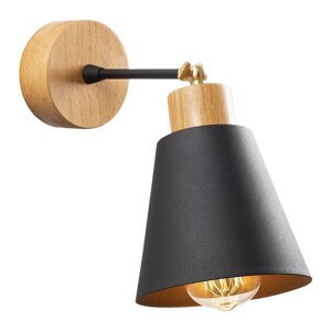 Crna/u prirodnoj boji zidna lampa ø 14 cm Manavgat – Opviq lights