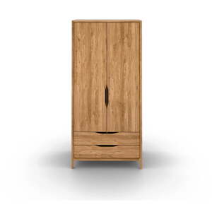 Ormar od punog hrasta u prirodnoj boji 96x188 cm Twig – The Beds