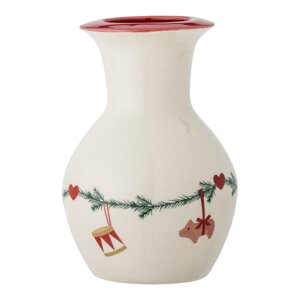 Bijela vaza s božićnim motivom od kamenine (visina 16 cm) Yule – Bloomingville