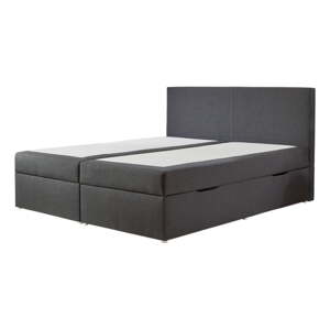 Sivi boxspring krevet s prostorom za odlaganje 180x200 cm Harry – Rojaplast