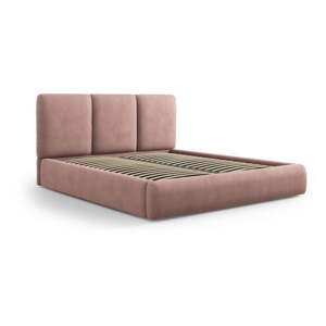 Svijetlo ružičasti tapecirani bračni krevet s prostorom za pohranu s podnicom 180x200 cm Brody – Mazzini Beds