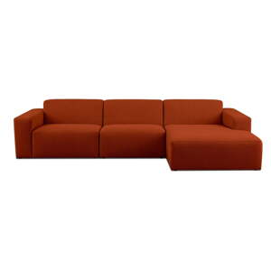 Ciglasta kutna garnitura od bouclé tkanine (s desnim kutom) Roxy – Scandic