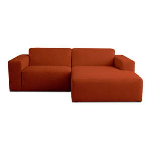 Ciglasta kutna garnitura od bouclé tkanine (s desnim kutom) Roxy – Scandic