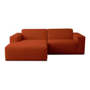 Ciglasta kutna garnitura od bouclé tkanine (s lijevim kutom) Roxy – Scandic