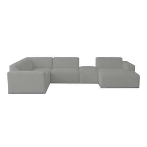 Siva kutna garnitura od bouclé tkanine (u obliku slova "U") Roxy – Scandic