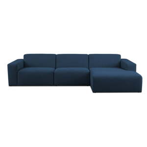 Tamno plava kutna garnitura od bouclé tkanine (s desnim kutom) Roxy – Scandic