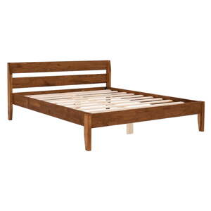 Krevet od masivne smreke s podnicom 90x200 cm u prirodnoj boji/tamno smeđi Venus – Kalune Design