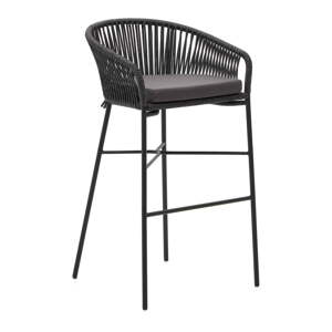 Crne željezne barske stolice u setu 4 kom (visine sjedala 80 cm) Yanet – Kave Home