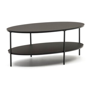 Crni stolić za kavu sa staklenom pločom stola 65x110 cm Fideia – Kave Home