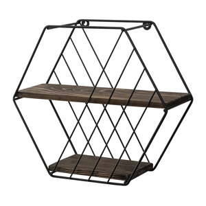 Smeđa polica s više razina od masivne smreke 44 cm Liliales – Kalune Design
