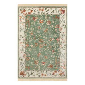 Zeleni/krem tepih viskozan 135x195 cm Oriental – Nouristan