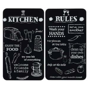 Zaštitni poklopci za štednjak u setu od kaljenog stakla 2 kom 52x30 cm Kitchen Rules – Maximex