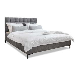 Sivi tapecirani bračni krevet s podnicom 160x200 cm Eve – Miuform