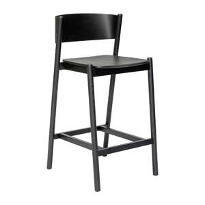 Crna barska stolica u dekoru hrasta (visine sjedala 75 cm) Oblique – Hübsch