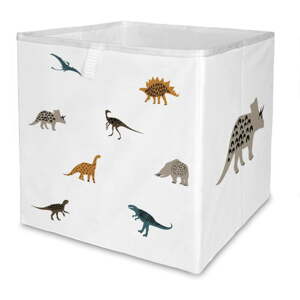 Bijeli tekstilni organizator za dječje igračke 32x32x32 cm Dino Friends – Butter Kings