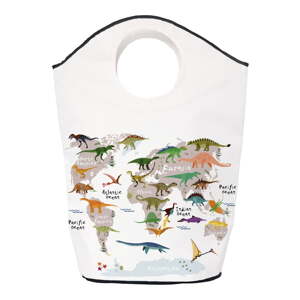 Bijela tekstilna dječja kutija za pohranu 57x26x70 cm Dino World Map – Butter Kings