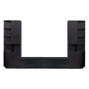 Crni TV set od masivnog bora 356x210 cm Finca – WOOOD