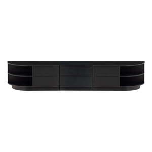 Crni TV set od masivnog bora 206x40 cm Finca – WOOOD
